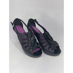 Madden Girl Shoes Women's 8.5 black kobiee ruffle cone heel belt buckle